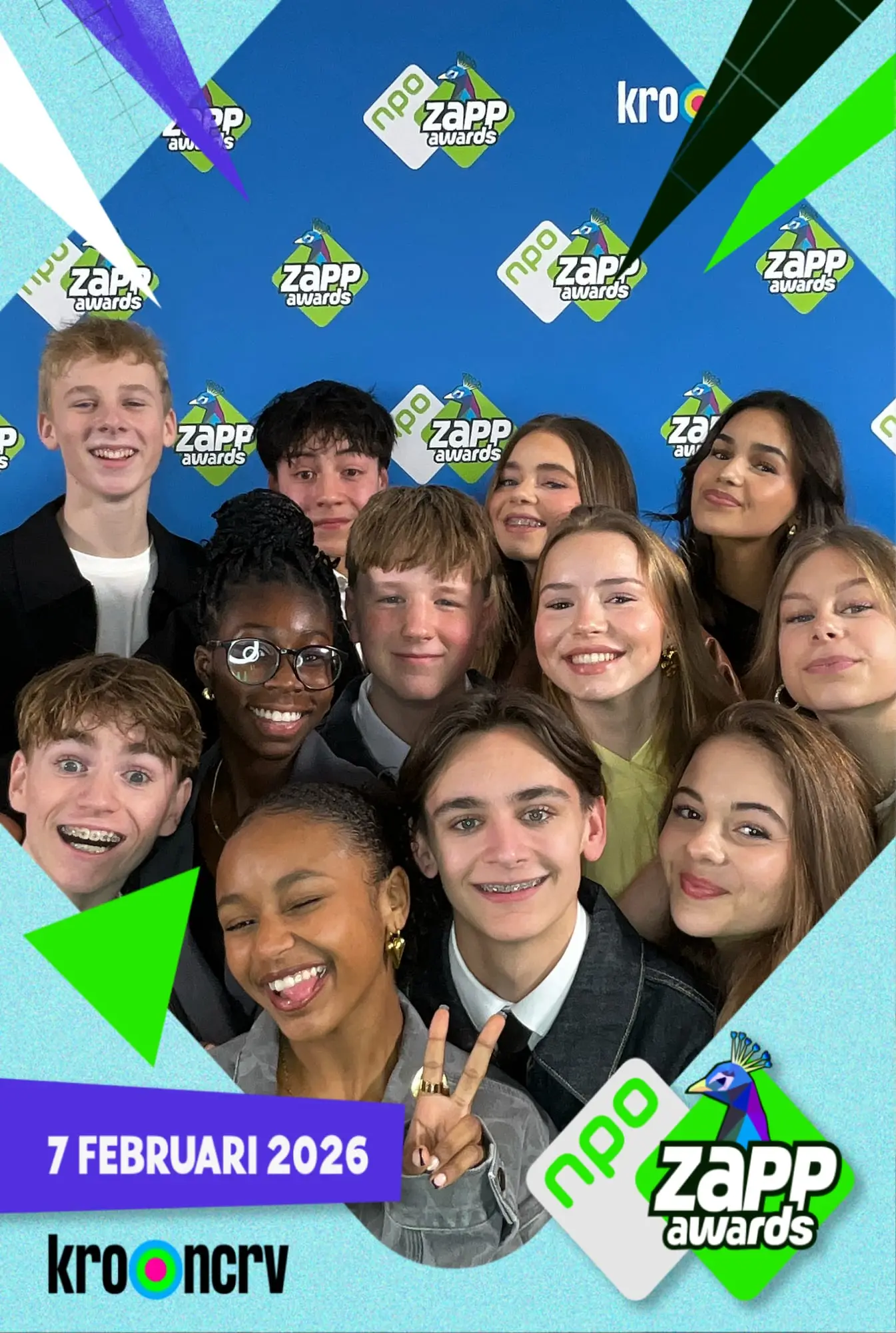 Fotostrook van de Zapp Awards, met de opmaak van de opdrachtgever